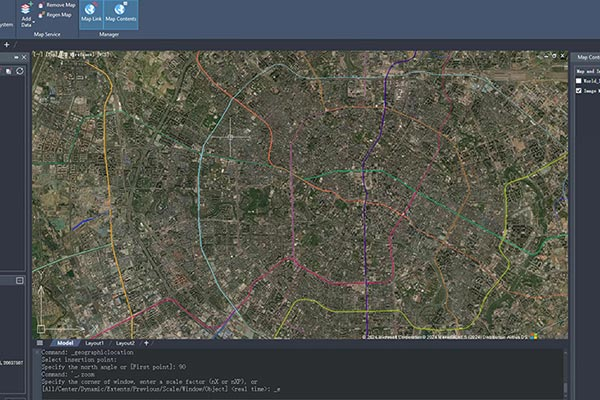 GIS map with geospatial data